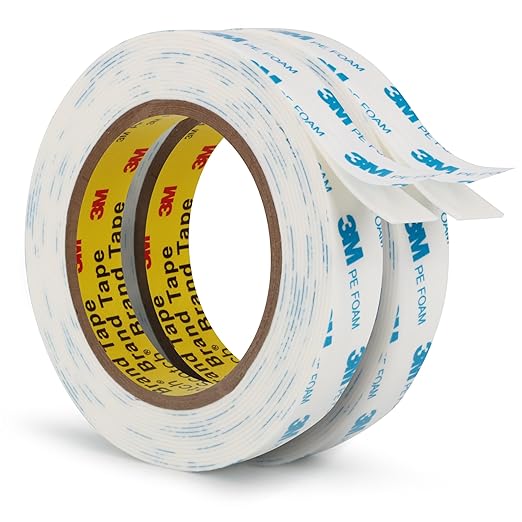 3M Double Sided Tape 0.75"×16.5Ft 2 Pack PE Foam Tape Removable Adhesive Tape by 3MFullRangeProducts