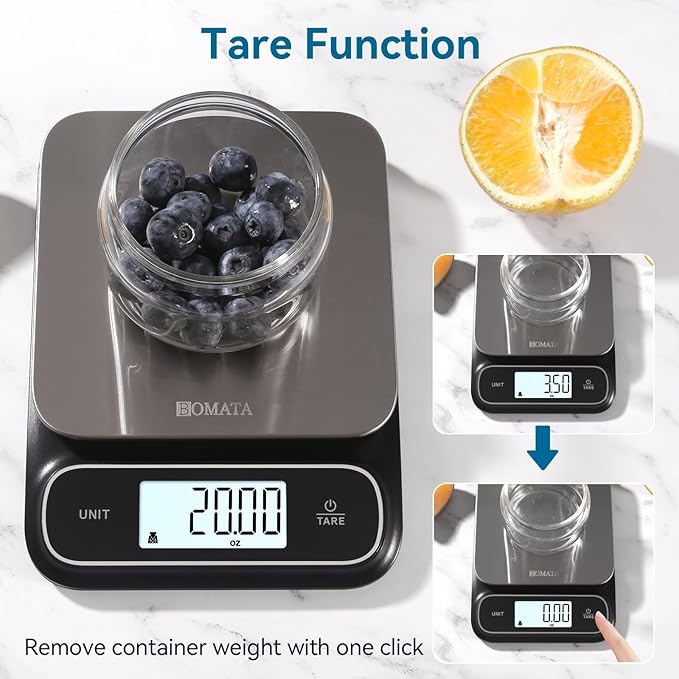 BOMATA Waterproof IPX6 Kitchen Scale, 0.1 g/0.01 oz High Precision, 5 kg/11 lbs - Image 7