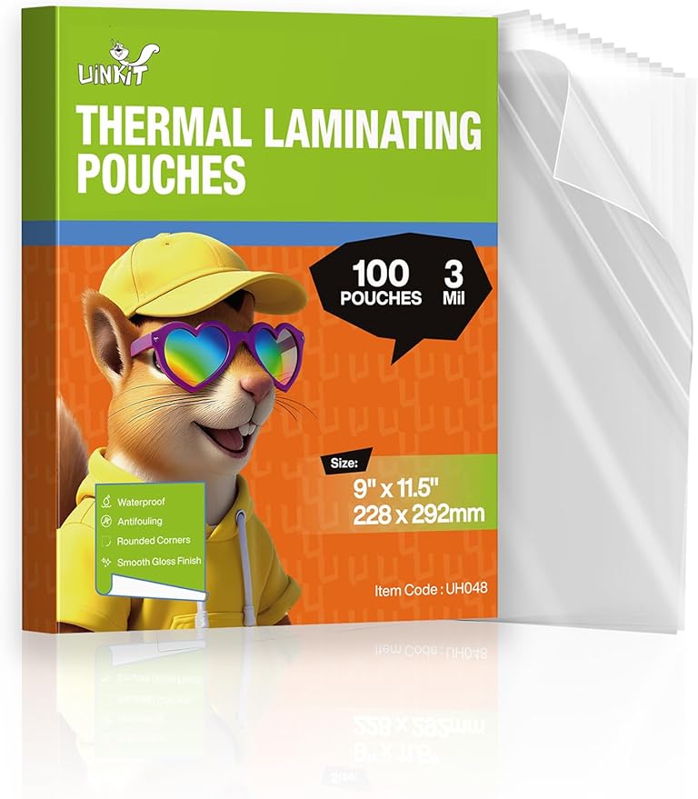 Uinkit 3Mil Thermal Laminating Pouches, Restaurants, Offices by UinkitHandicraftsandConservationSpecialist