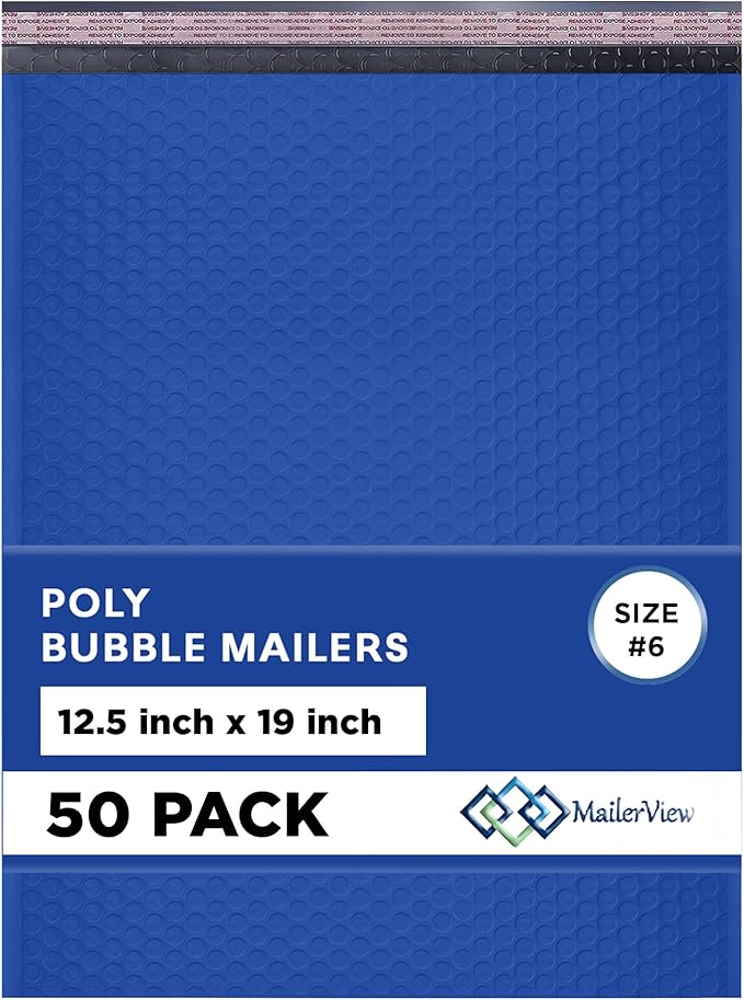 Royal Blue 12.5x19.5 Inch Large Poly Bubble Mailers #6 | Padded Envelopes by MAILERVIEW