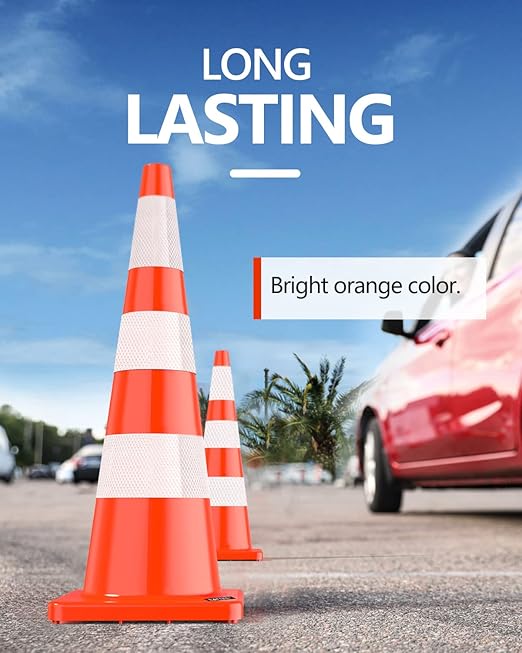 BATTIFE 12 Pack Traffic Safety Cones 36 Inches - Image 4