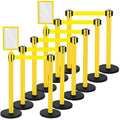 Therwen 12 Pack Therwen Heavy Duty Crowd Control Stanchions 9.8 ft Stainless by Therwen