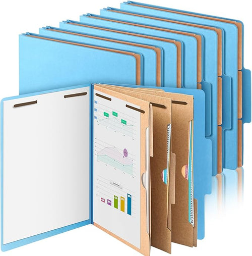 12 Pcs Classification Folders Letter Size 3 Pocket Dividers Employee File Folder by Skyygemm
