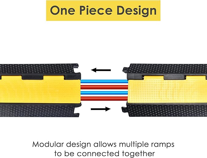 Yescom Cable Ramp Protector 2 Channel Garden Hose Protecitive 22000 Lbs Load - Image 8