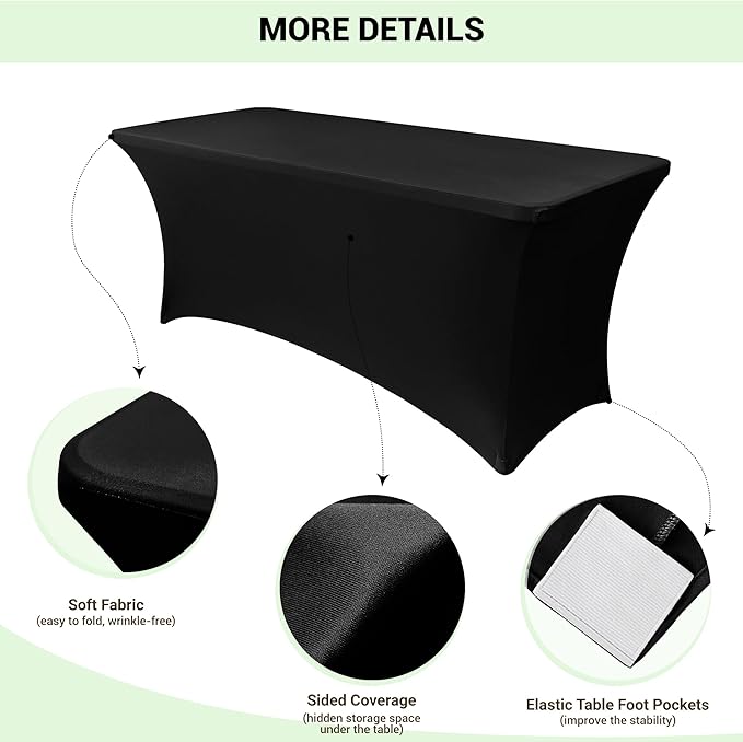 Obstal 6 Pack Stretch Spandex Table Covers - Image 3