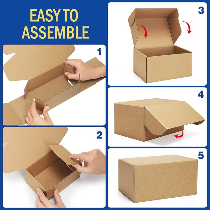 Shipping-Boxes-11x8x2 Inches: 25 Pack-Cardboard-Boxes-for-Packaging, Corrugated - Image 7