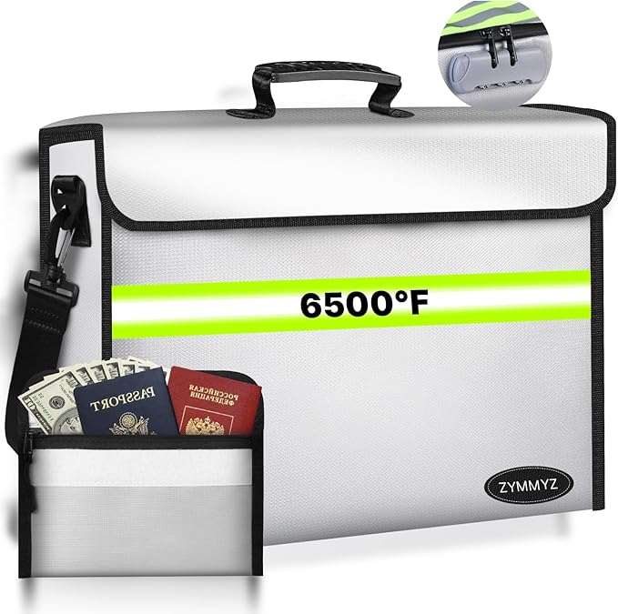 File Organizer Bag with Removable Folder Layers/Wallet, 6500°F Fireproof by Unknown