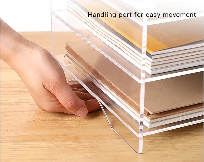 Acrylic Paper Letter Tray Organizer, 5 Tiers, Transparent, Rectangular - Image 8