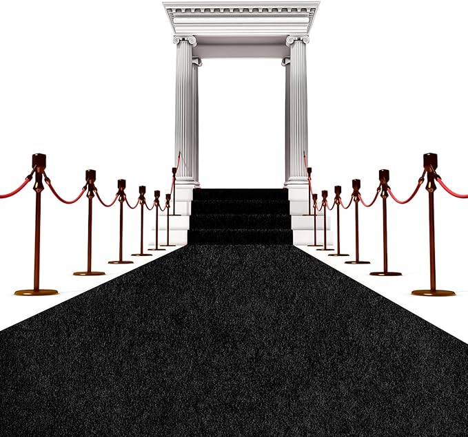 450 GSM Extra Thick Waterproof Black Carpet Runner by AEHISDHIE