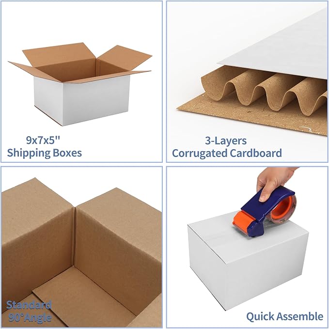 Hoikwo 9x7x5 Shipping Boxes Set of 30 - Image 3