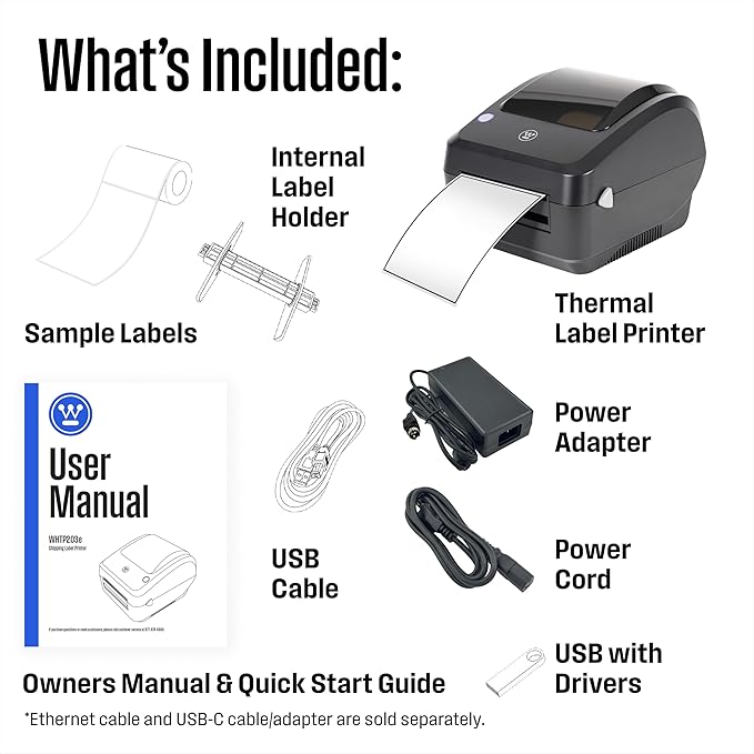 Westinghouse Thermal Shipping Label Printer USB, 4x6 Label Commercial Grade - Image 12