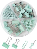Paper Clips and Binder Clips Set, Metal Assorted Sized Binders by CREECHWA
