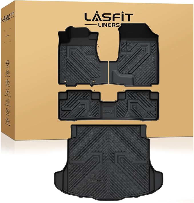 LASFIT Floor Mats & Trunk Mat for Honda CR-V 2007-2011 EX-L EX LX SE, All by LASFIT