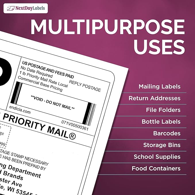 NextDayLabels - Full Page Labels 8.5 x 11 - White Shipping Labels - 8.5 x 11 - Image 6