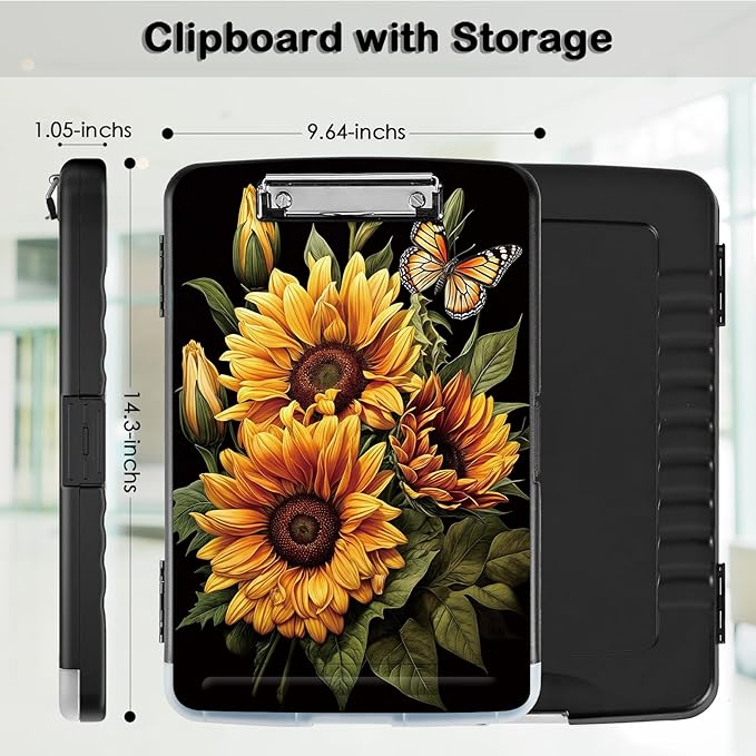 Clipboard with Storage, Office Supplies Nursing Clipboards Folder with Pen - Image 2