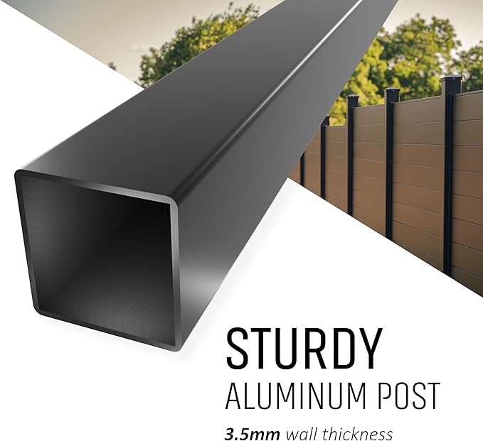 Black Panel & Post Aluminum Privacy Fence Kit – 4"x4"x9' Matte Black Dig & Set - Image 5