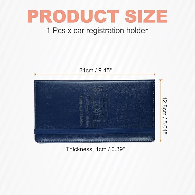 HARFINGTON Car Registration and Insurance Holder 9.45" x 5.04" PU Leather - Image 2