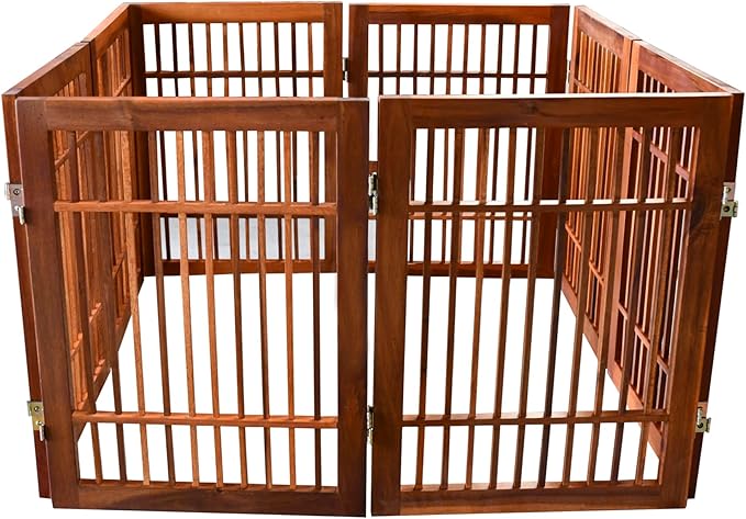 Urnporium Freestanding Pet Gate Folding Wooden Fence - Image 8
