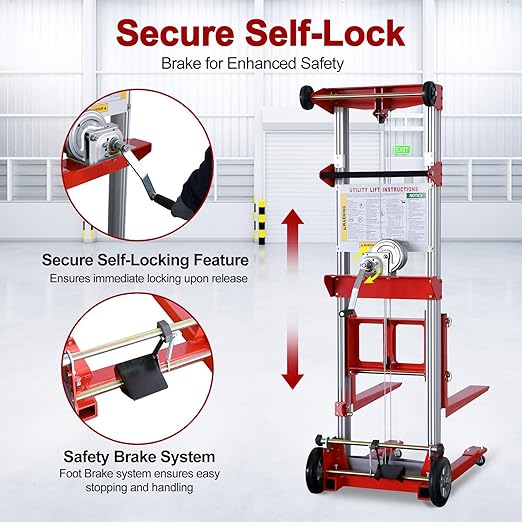 122" 400lbs Material Lift Winch Stacker - Image 7