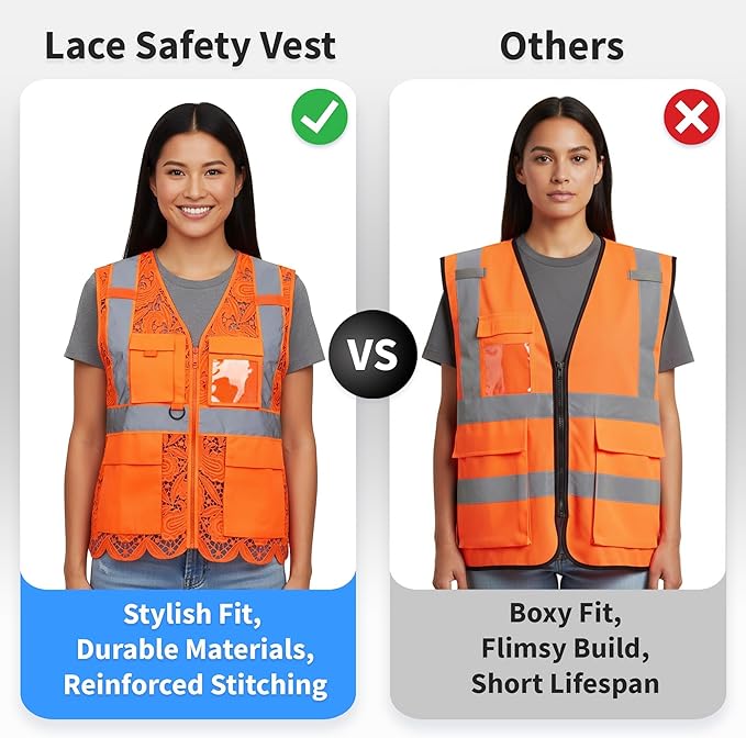 Lace-Mesh Safety Vest for Women & Men - Image 7