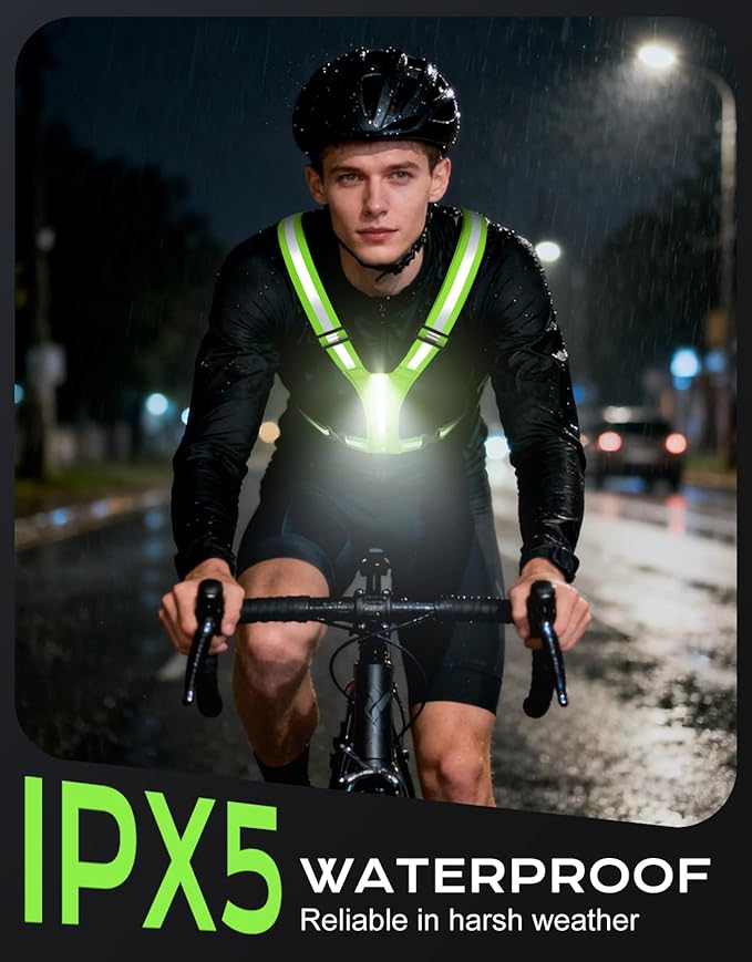 LED Reflective Vest Super Bright Lighting, 360° Visible Running Light - Image 5