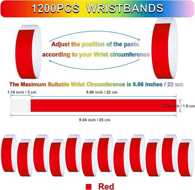 1200 Pcs Plastic Paper Wristbands - Image 2