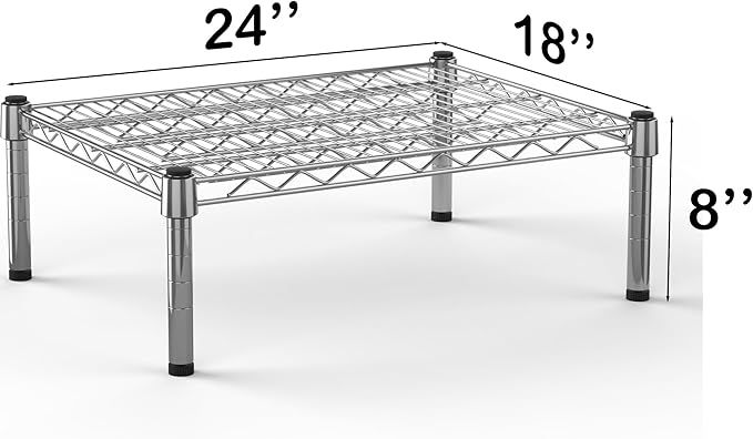 18''W x 24''L x 8''H Chrome Plated Wire Dunnage Rack | Off The Floor Storage - Image 3