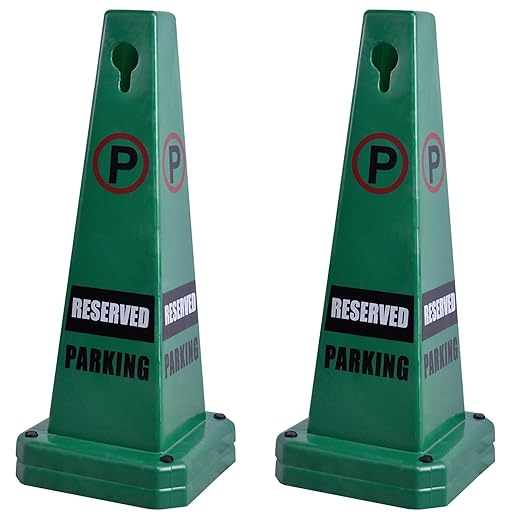 OrangeStar Reserved Parking Cones 4-Pack, 26.5" Large 4-Sided Message Safety by OrangeStar