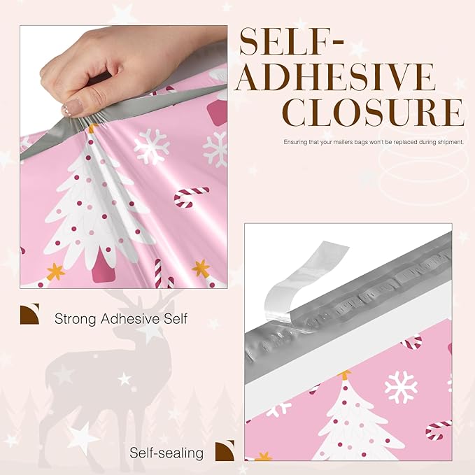 Metronic Christmas Poly Mailers 14.5x19" 50 Pack, Cute Snowflake Shipping - Image 7