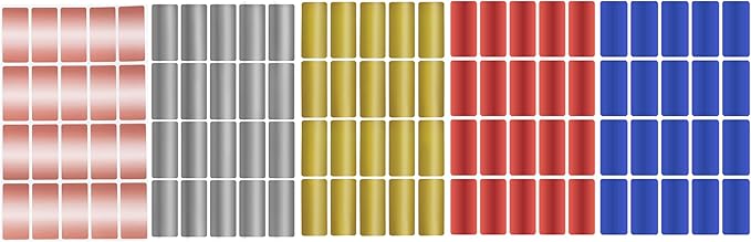 Metallic Stickers 1.57 inch x 0.75 inch Small Color-Coding Labels in 5 Metallic by RoyalGreen
