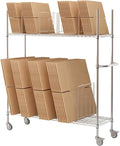 Commercial Wire Carton Cart, 2-Tier Wire Carton Stand Unit, 400Lb by Reykilor