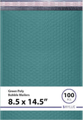 Green Poly Bubble Mailers 8.5x14.5 inch #3 | Self Seal Padded Envelopes | by BAYLUE