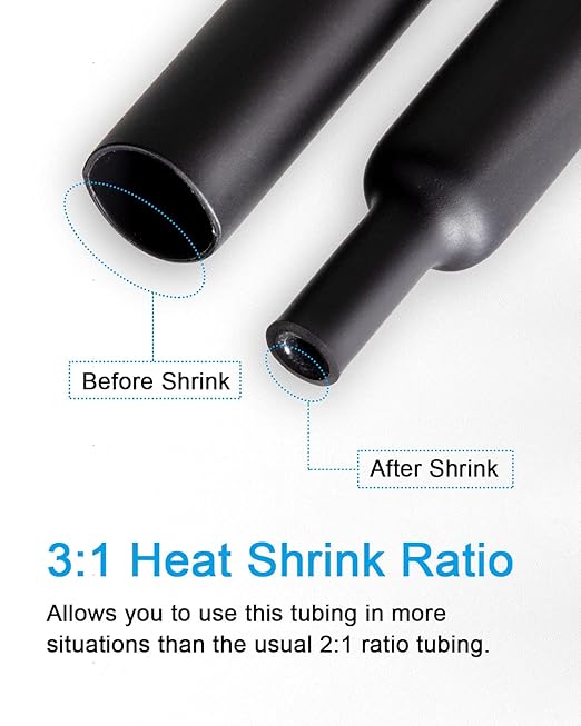 27pcs 3:1 Dual Wall Adhesive Heat Shrink Tubing Kit, 3 Large Sizes: 3/4 - Image 2
