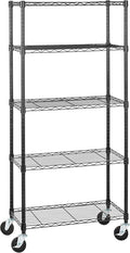 Amazon Basics 5-Shelf Adjustable, Heavy Duty Storage Shelving Unit on 4'' Wheel by AmazonBasics