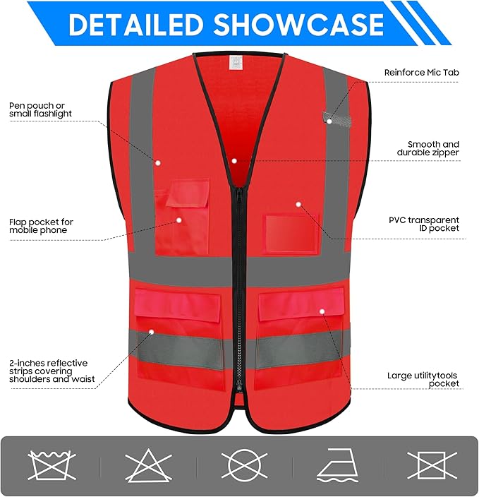 Reflective Safety Vest for Men Women - Image 2