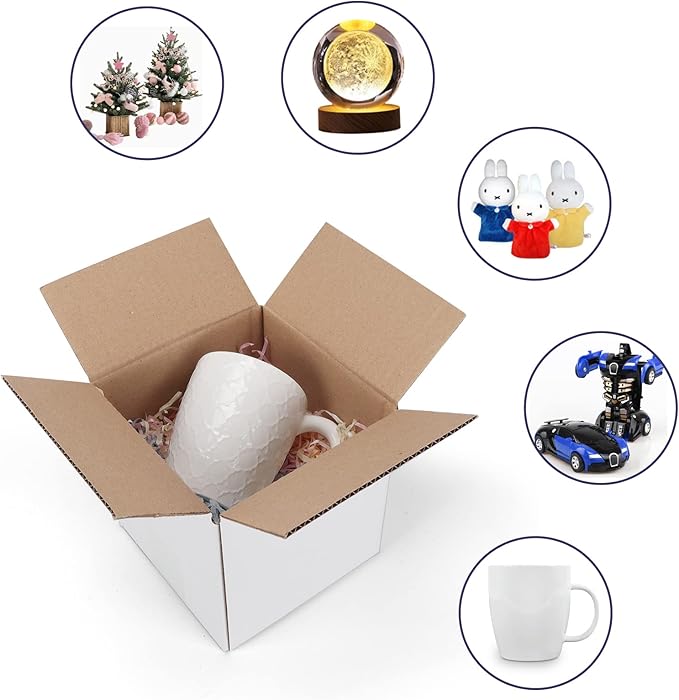 6x6x6 Shipping Boxes for Small Business, 40 Pack White Corrugated Cardboard Box - Image 5