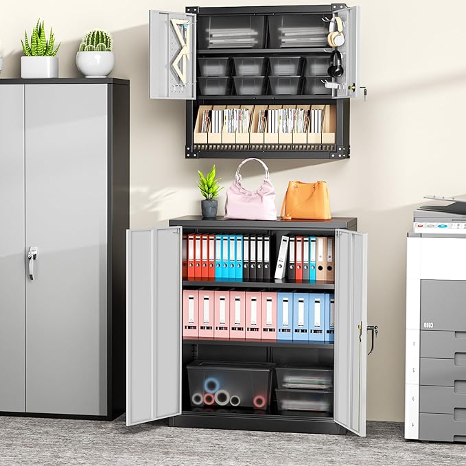 Greenvelly Metal Garage Storage Cabinet, Lockable Metal Cabinets - Image 7
