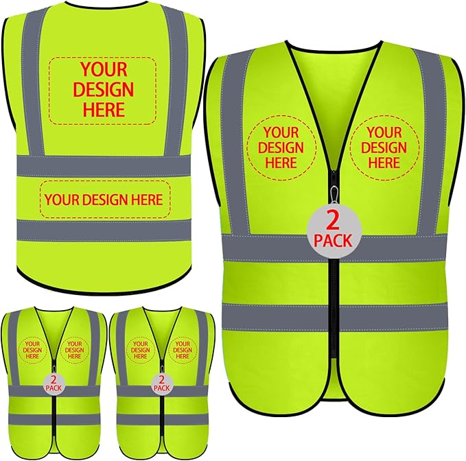 BeautyWill Custom Safety Vest Customized Logo Class 2 High Visibility by BeautyWill
