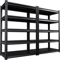 2 Pack Garage Shelving Heavy Duty Storage Shelves 2500LBS Adjustable Garage by AOJUFEO