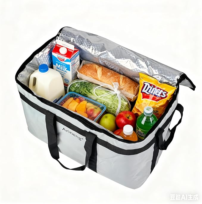 Food Delivery Insulated Bag, Insulated Cold Meal Bag, Built-in Base Plate - Image 2