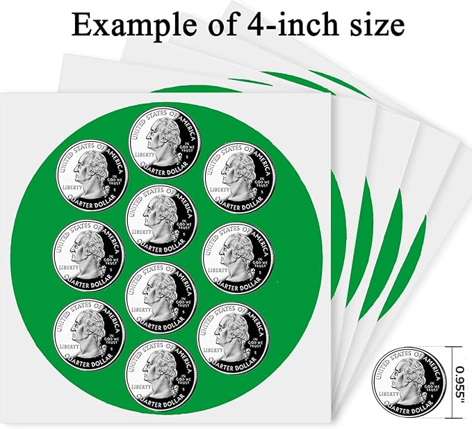 4 Inch Large Green Circle Thermal Labels, Self-Adhesive Round Inventory Stickers - Image 3