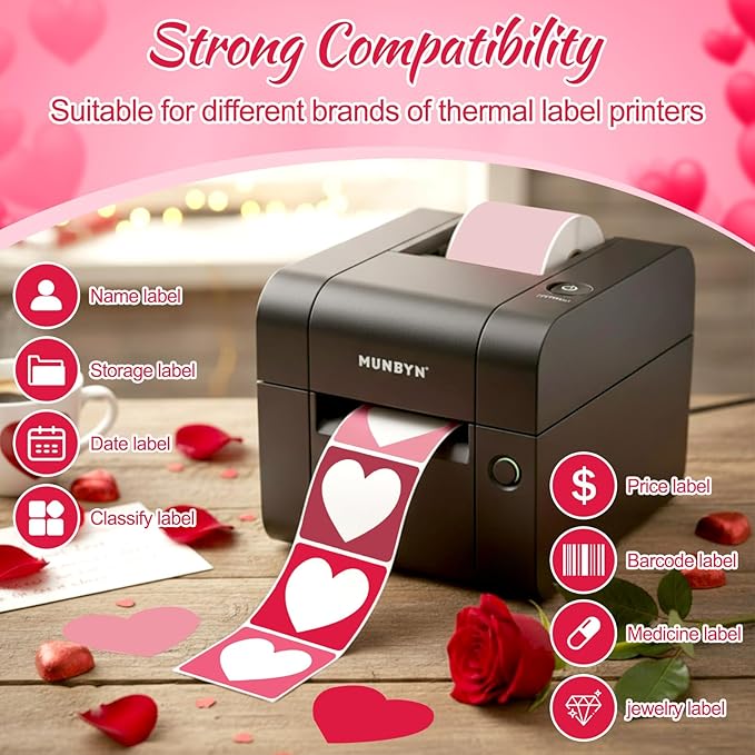 Ctosree 500 Pcs/ 1 Roll Thermal Sticker Labels Self Adhesive Direct Thermal - Image 5