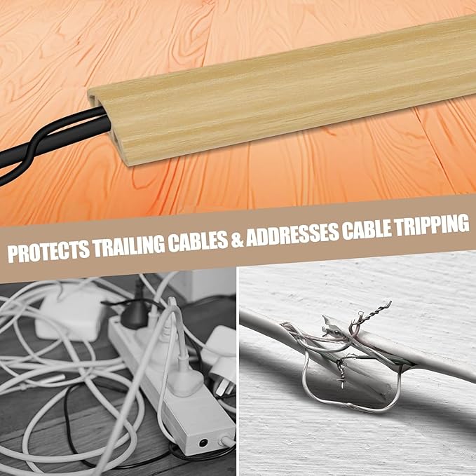 Floor Cord Cover Self Adhesive Cord Hider, 3.3FT Cable Management, Extension - Image 6