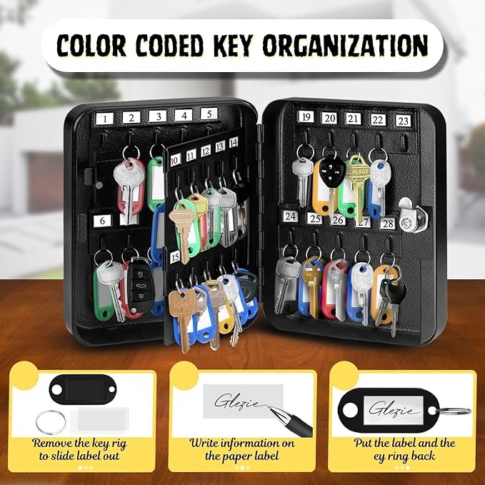 Flexzion Key Cabinet Key Lock Box Wall Mount - Image 5