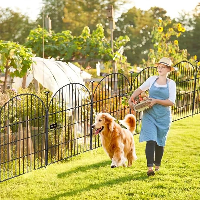 Tall Garden Fence with Gate, 32 in x35 Ft Garden Fencing Animal Barrier - Image 7