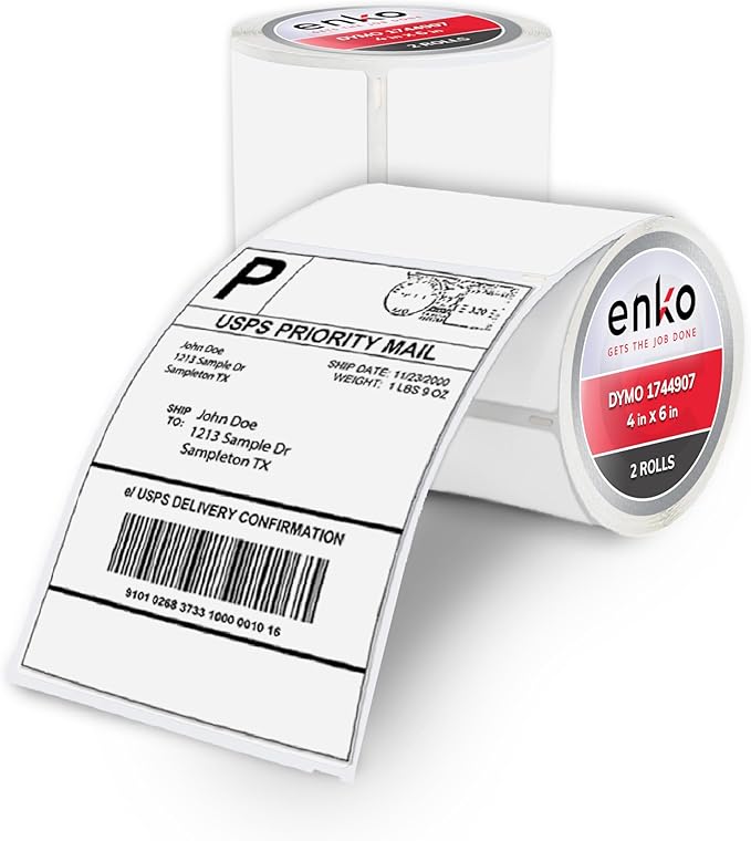 enKo Compatible Zebra 4x6 Label/Dymo Labels 1744907 by enKoProducts