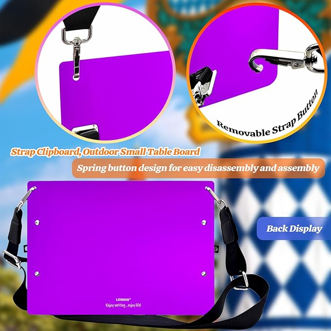 Aluminum Metal Clipboard with Detachable Adjustable Shoulder Strap A4 Double - Image 6