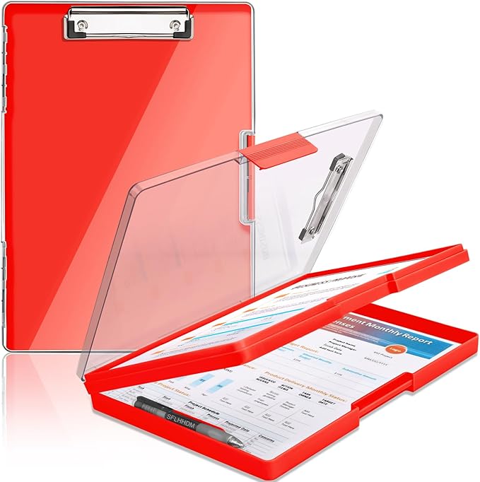 Clipboard with Storage, Heavy Duty Clip Boards 8.5x11 with 2 Storage Case by SFLHHDM