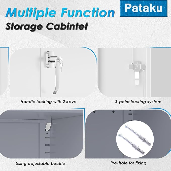 Pataku Metal Storage Cabinet, Garage Cabinet - Image 4
