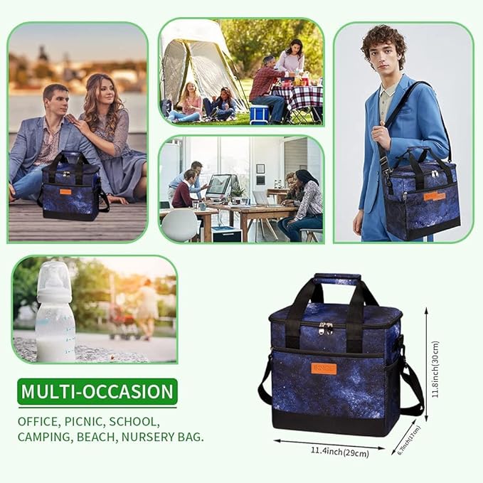 iknoe Large Cooler Bag Collapsible 24 Can Insulated Bags Leakproof Lunch Cooler - Image 6